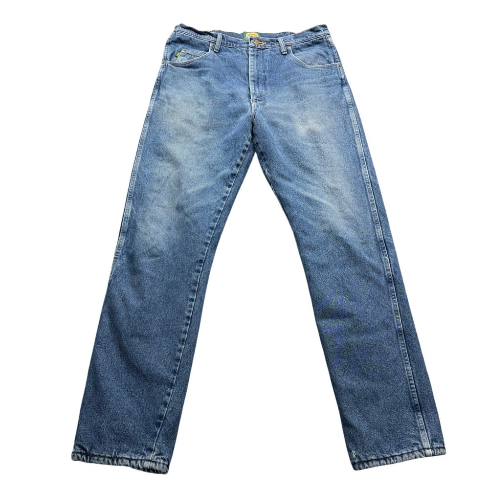 Cabela's Roughneck Jeans Men's 38x32 Blue Denim Fleece Lined Work Pants
